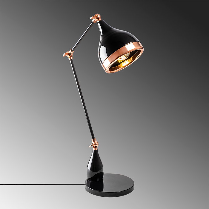 Opviq Lámpara de mesa Yıldo - 7015 Negro y Cobre